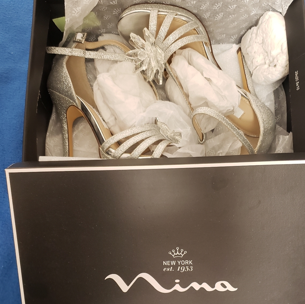 Nina Silver High Heel Sandals - Picture 2 of 5